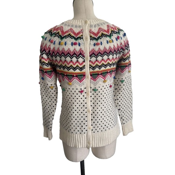 Talbots Fair Isle Sweater Whimsical Scandinavian Wool Blend Womens XS - Picture 16 of 16